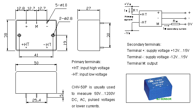 Closed-loop Hall voltage sensor CHV-50P